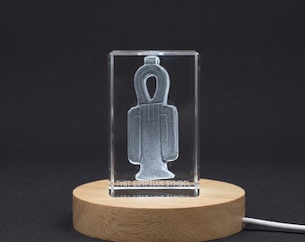 Tyet Egyptian Symbol Immortalized in 3D Engraved Crystal