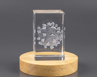 3D Engraved Crystal HIV Germ