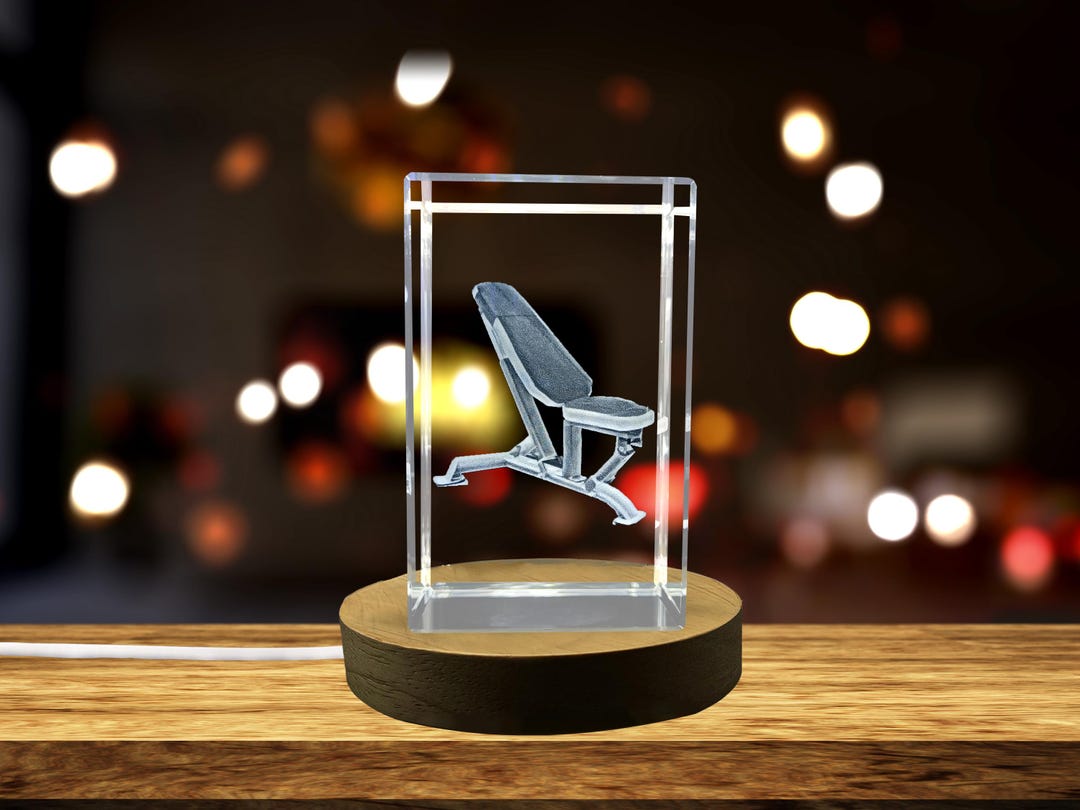 Crystal Adjustable Workout Bench 3D Engraved – Fitness Trophy ...