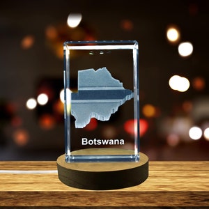 Cristal gravé en 3D du Botswana Souvenir en cristal gravé en 3D/cadeau/décor/objet de collection/souvenir