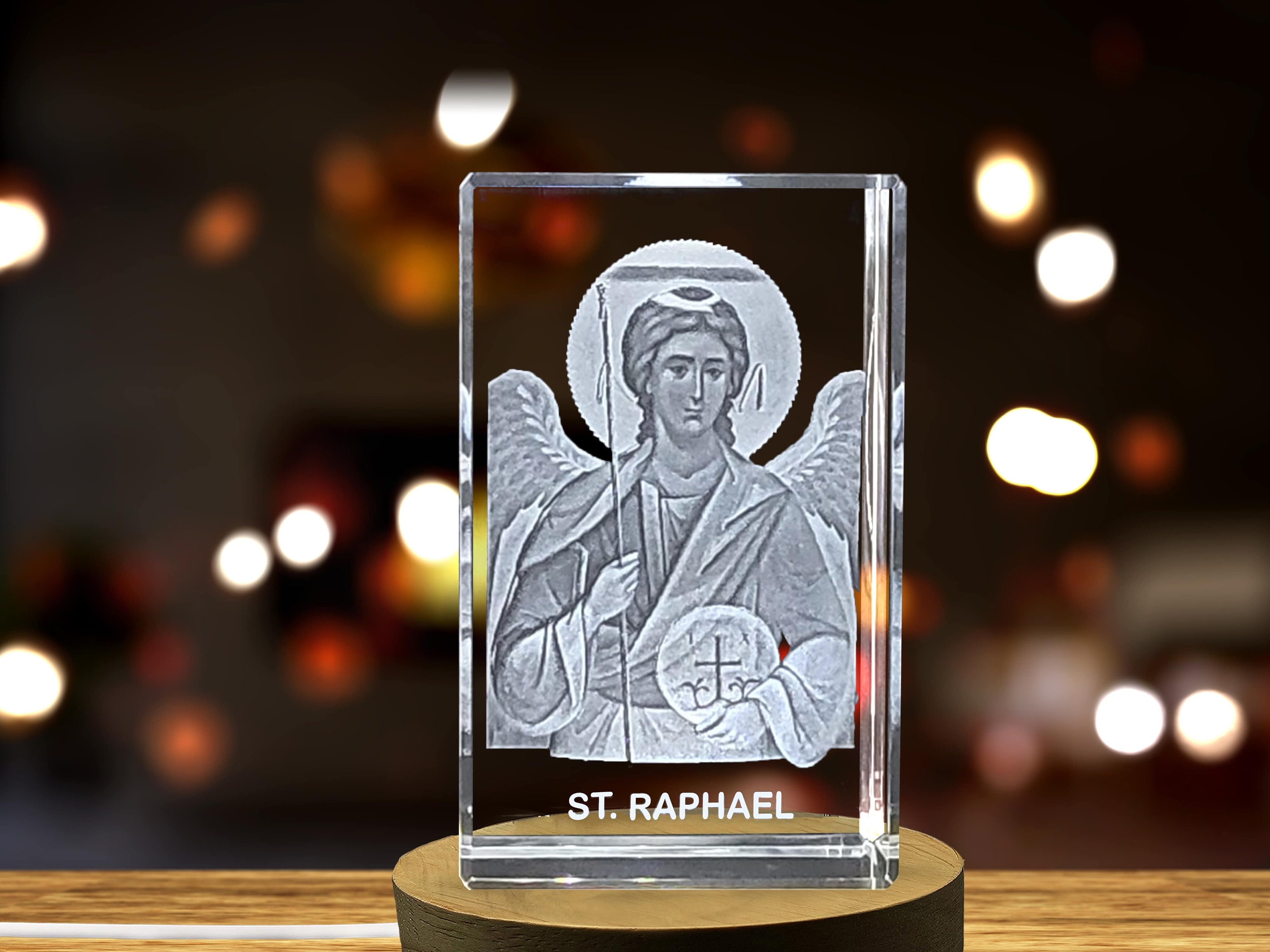 Crystal Raphael St. Raphael | Patron Saint of Healing and Travelers Gift | Religious 3D ...