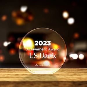 Best Employee of the Month 3D Engraved Crystal Gift - Round