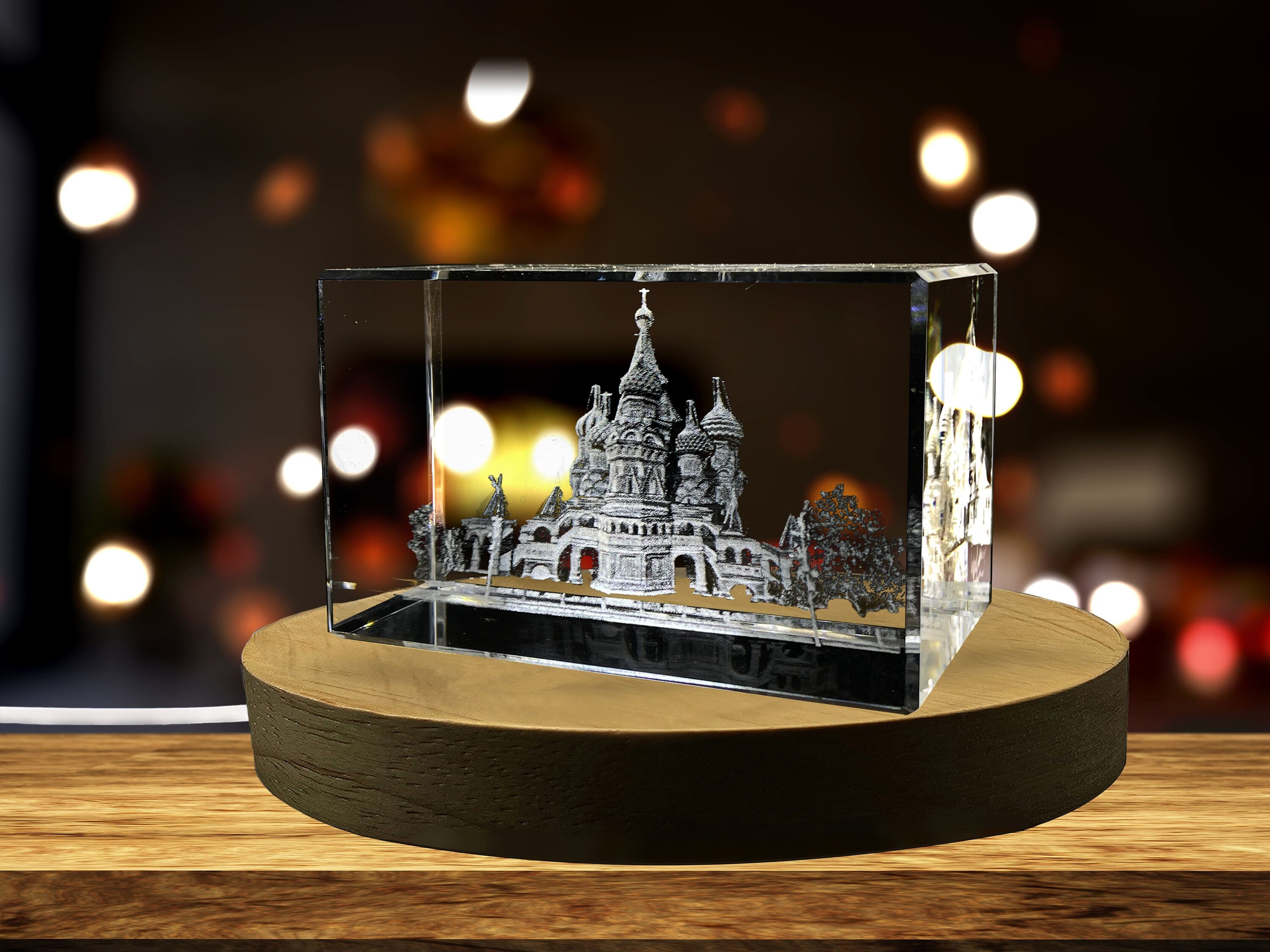 St. Basil's Cathedral 3D Engraved Crystal Keepsake Souvenir