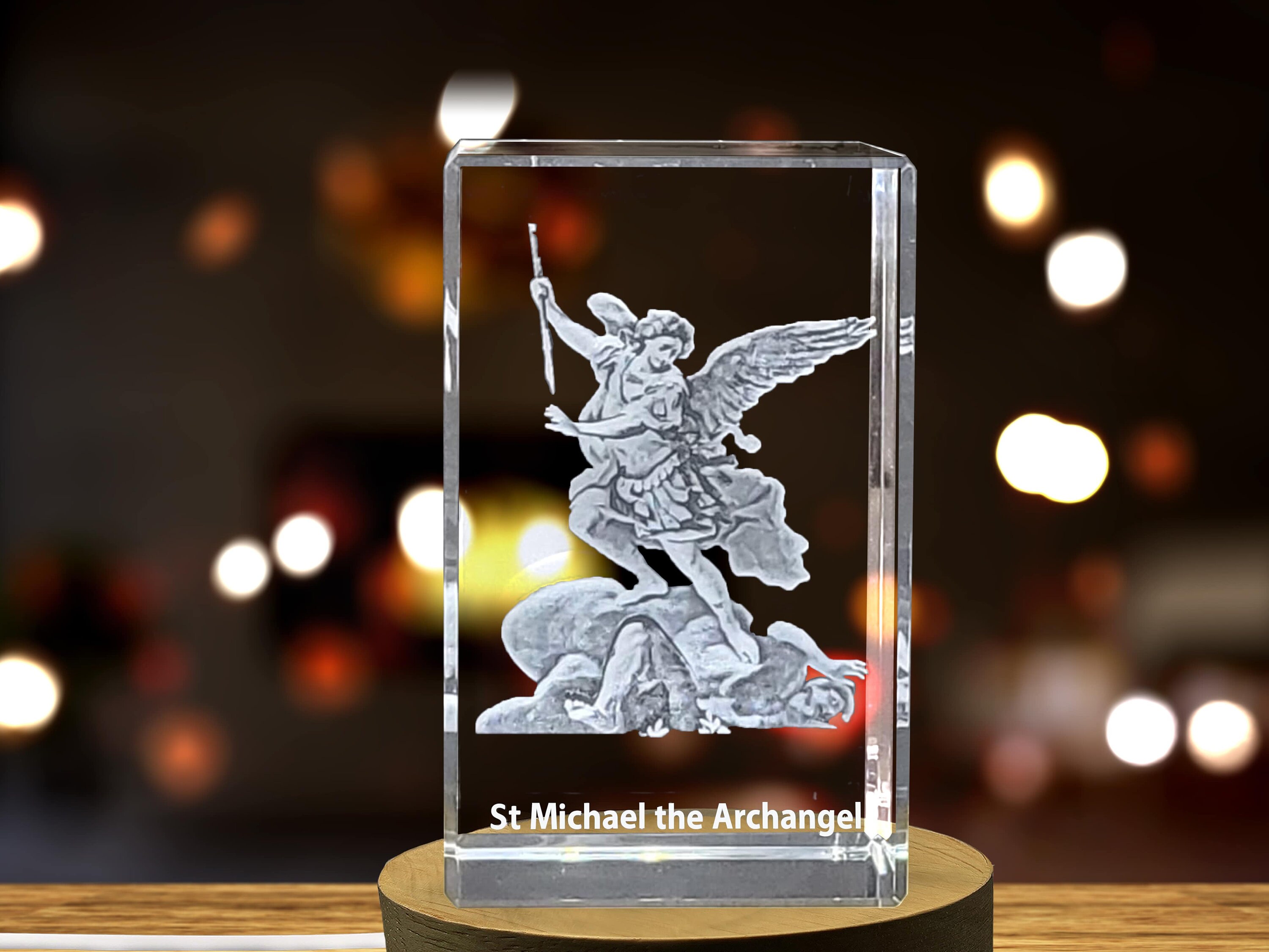 St. Michael the Archangel | Religious 3D Engraved Crystal