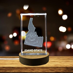 Idaho Cristal gravé en 3D Souvenir en cristal gravé en 3D/Cadeau/Décor/Objet de collection/Souvenir