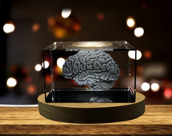 Art du cerveau | Souvenir en cristal gravé 3D | Cadeau/Décor | À collectionner | Souvenir | Cadeau photo personnalisé en cristal 3d