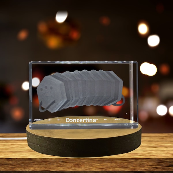 Ziehharmonika 3D Gravierter Kristall 3D Gravierter Kristall Andenken/Geschenk/Dekor/Sammlerstück/Souvenir