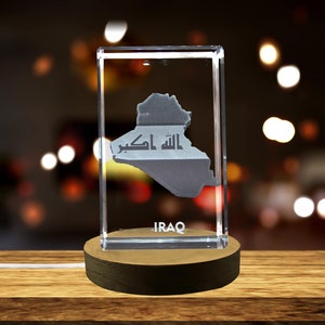 Irak 3D Gravé Cristal 3D Gravé Cristal Souvenir/Cadeau/Décor/Collection/Souvenir