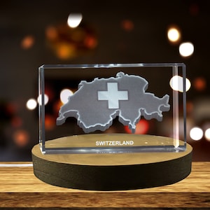 Suisse Cristal gravé 3D Cristal gravé 3D Souvenir/Cadeau/Décor/Collection/Souvenir