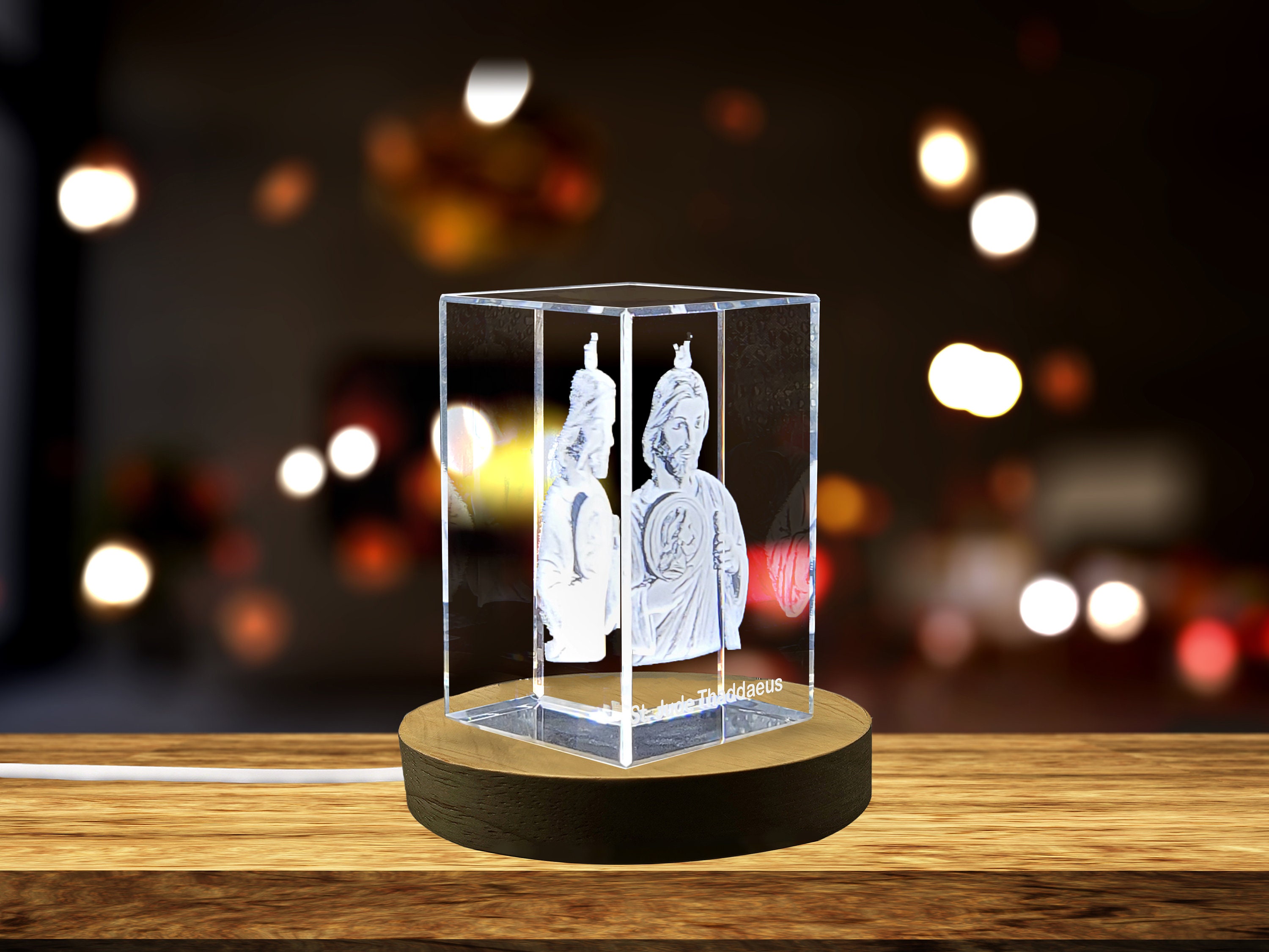 St.jude Thaddaeus | Saint of Hope Enshrined in Crystal | Engraved