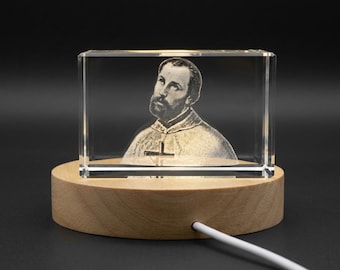 St. Peter Claver 3D Engraved Crystal Gift