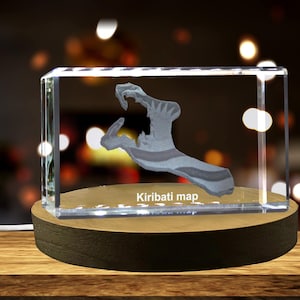 Kiribati 3D Gravé Cristal 3D Gravé Cristal Souvenir/Cadeau/Décor/Collection/Souvenir