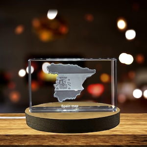 Espagne 3D Gravé Cristal 3D Gravé Cristal Souvenir/Cadeau/Décor/Collection/Souvenir