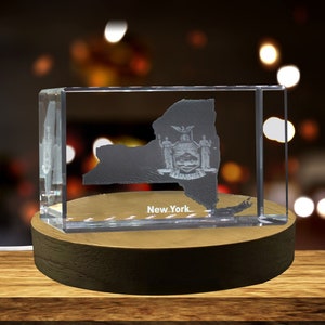 New York 3D Gravé Cristal 3D Gravé Cristal Souvenir/Cadeau/Décor/Collectible/Souvenir