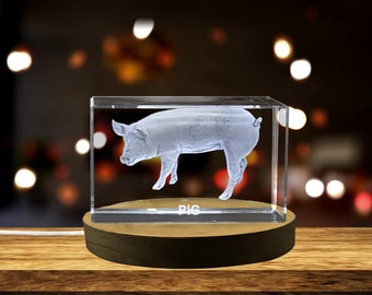 Piggy Delight | 3D Engraved Crystal Keepsake