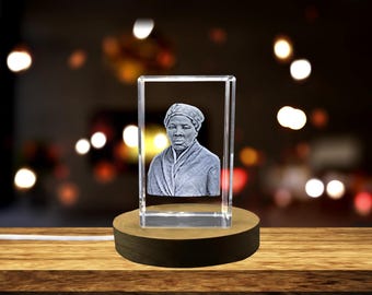 Harriet Tubman 3D Engraved Crystal – Legacy Award Trophy, Recognition Gift & Inspirational Keepsake