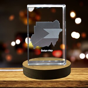 Soudan Gravé 3D Cristal 3D Gravé Cristal Souvenir/Cadeau/Décor/Collection/Souvenir