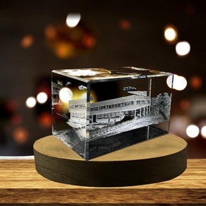 Villa Savoye — Poissy 3D Engraved Crystal Collectible Souvenir