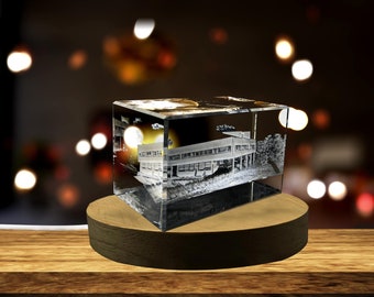 Villa Savoye — Poissy 3D Engraved Crystal Collectible Souvenir