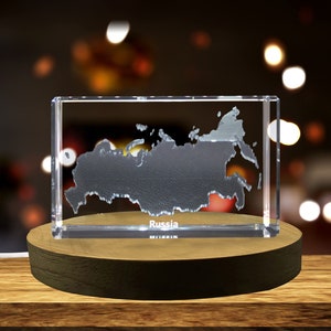 Cristal gravé 3D Russie Souvenir/cadeau/décor/objet de collection/souvenir en cristal gravé 3D
