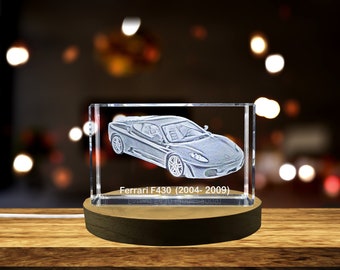 Unleash the Prancing Horse: Ferrari F430 (2004–2009) - 3D Engraved Crystal Tribute