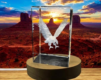 American Eagle 3D Engraved Crystal Collectible Keepsake - Etsy