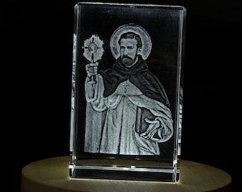Saint Raymond Nonnatus 3D engraved crystal gift of faith and compassion