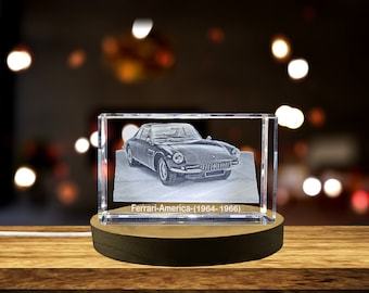 Timeless Italian Grand Touring: Ferrari America (1964–1966) - 3D Engraved Crystal Tribute