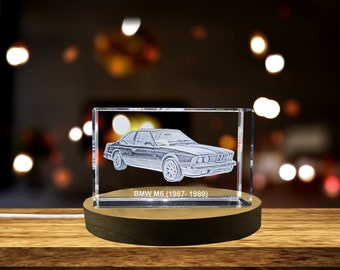 Performance Icon: BMW M6 (1987–1989) - 3D Engraved Crystal Tribute