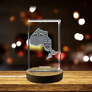 Ontario Cristal gravé en 3D Souvenir en cristal gravé en 3D/Cadeau/Décor/Objet de collection/Souvenir