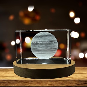 Jupiter 3D Engraved Crystal Novelty Decor