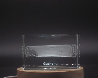 Guzheng 3D Engraved Crystal 3D Engraved Crystal Keepsake/Gift/Decor/Collectible/Souvenir