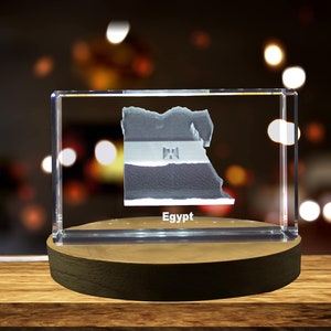 Cristal gravé 3D d'Égypte Souvenir/cadeau/décor/objet de collection/souvenir en cristal gravé 3D