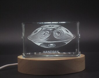 Handpan 3D Engraved Crystal 3D Engraved Crystal Keepsake/Gift/Decor/Collectible/Souvenir
