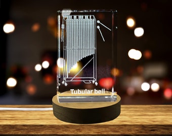 3D Engraved Crystal Tubular Bells: Music Lover Gift - Unique Trophy & Recognition Gift