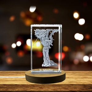 St. Sebastian | A Martyr&#39;s Resolve | Religious 3D Engraved Crystal