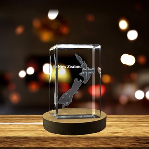 Cristal gravé 3D de Nouvelle-Zélande Souvenir/cadeau/décor/objet de collection/souvenir en cristal gravé 3D