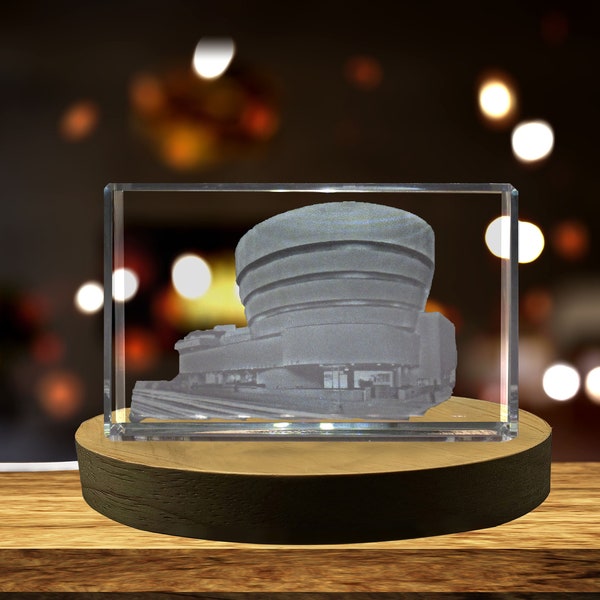 Guggenheim Museum 3D Engraved Crystal Collectible Souvenir