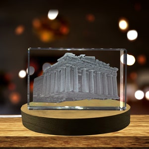 Acropolis 3D Engraved Crystal Keepsake Souvenir