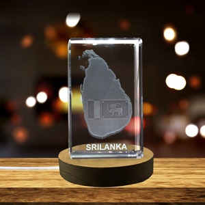 Sri Lanka Gravé 3D Cristal 3D Gravé Cristal Souvenir/Cadeau/Décor/Collection/Souvenir