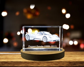 Unleash the Italian Masterpiece: Pagani Zonda (1999–2011) - 3D Engraved Crystal Tribute