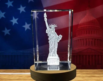 Statue of Liberty 3D Engraved Crystal Keepsake