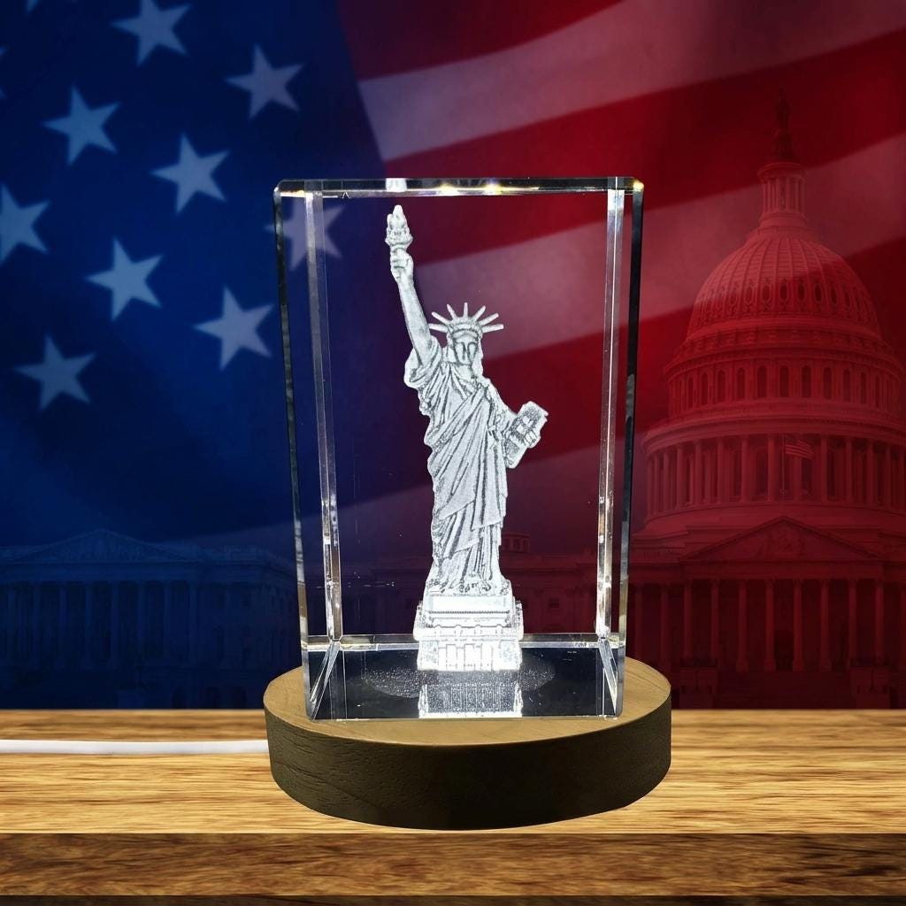 Statue of Liberty 3D Engraved Crystal Keepsake - Etsy