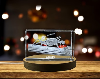 3D Engraved Crystal Aphid: Insect Lover Gift, Unique Recognition Gift & Collectible