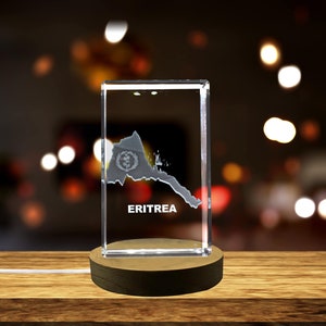 Érythrée 3D Gravé Cristal 3D Gravé Cristal Souvenir/Cadeau/Décor/Collection/Souvenir