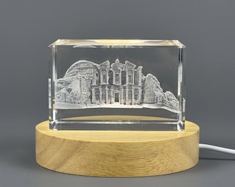Unique Souvenir Petra Jordan with 3D Engraved Crystal