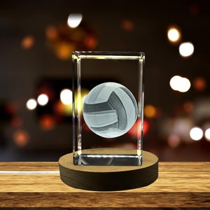 Volleyball-Art | 3d-Engraved-Crystal-Keepsake | Gift/Decor| Collectible | Souvenir | 3d-Crystal-Photo-Gift | 3d-Photo-Engraved-Crystal | Vol