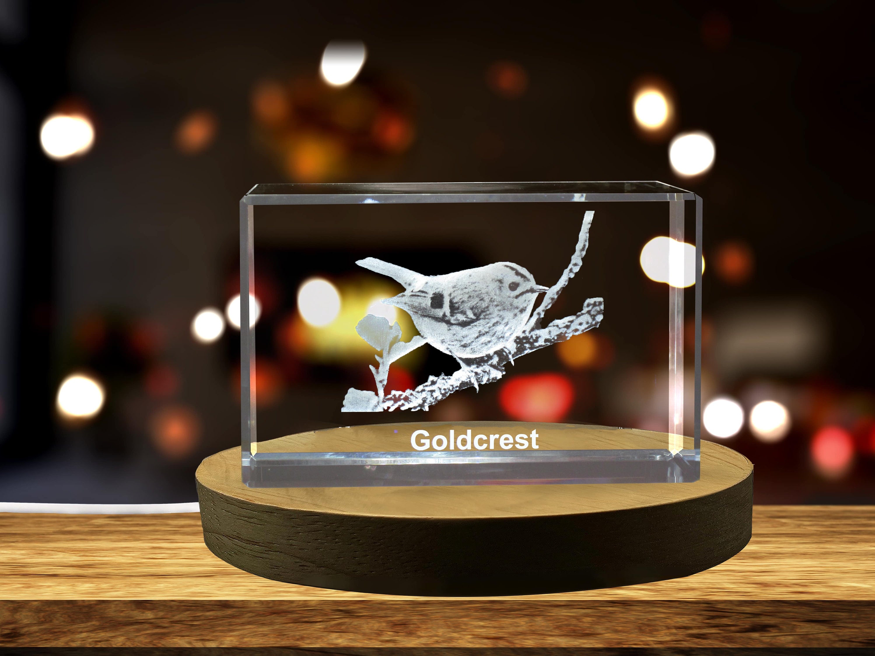 Goldcrest 3D Engraved Crystal 3D Engraved Crystal Keepsake gift decor collectible souvenir Etsy UK