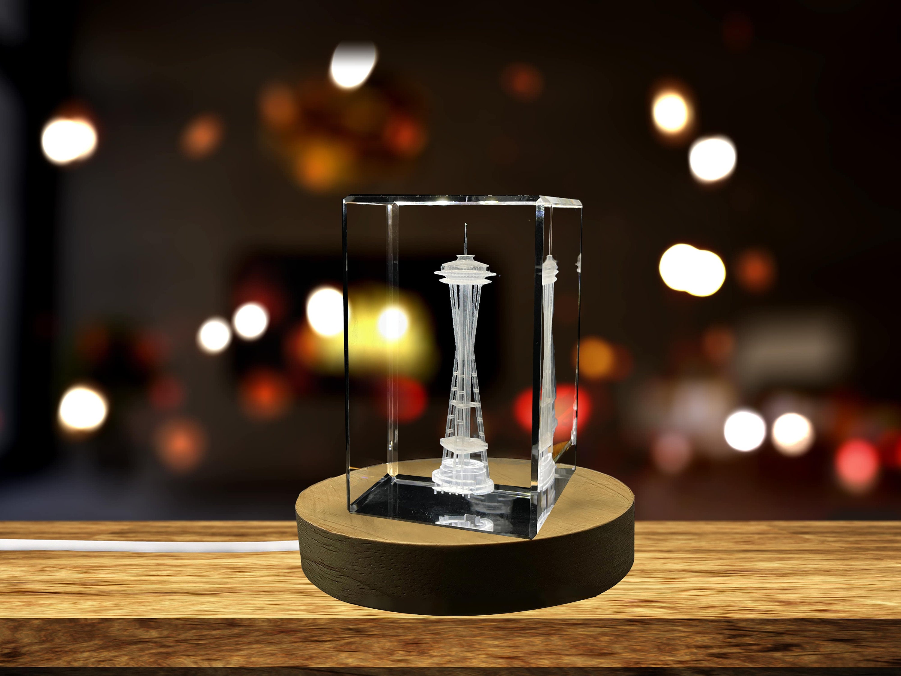 Space Needle 3D Engraved Crystal Collectible Souvenir - Etsy