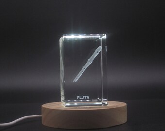 Flute 3D Engraved Crystal 3D Engraved Crystal Keepsake/Gift/Decor/Collectible/Souvenir